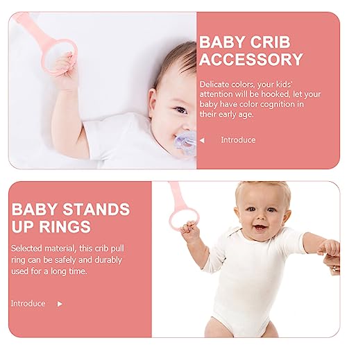 BESPORTBLE 4-Piece Baby Pull Up Rings for Playpen - Standing Walker Assist for Infants, Portable Crib Hanging Toys