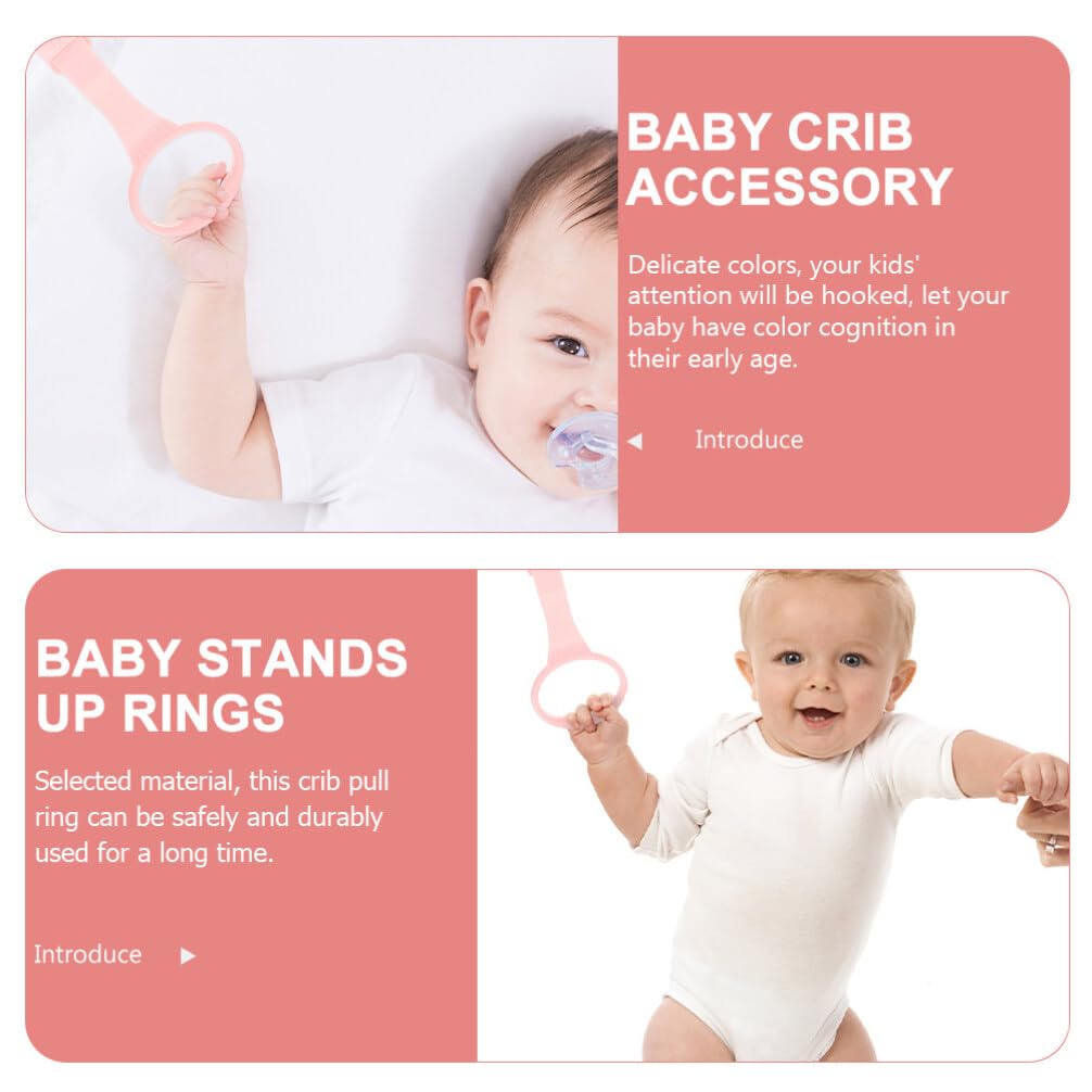 BESPORTBLE 4-Piece Baby Pull Up Rings for Playpen - Standing Walker Assist for Infants, Portable Crib Hanging Toys