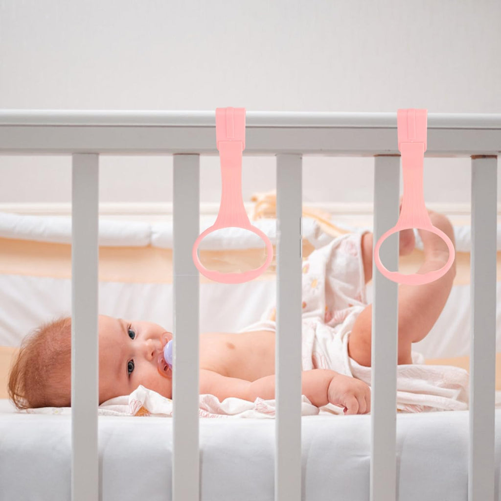 BESPORTBLE 4-Piece Baby Pull Up Rings for Playpen - Standing Walker Assist for Infants, Portable Crib Hanging Toys