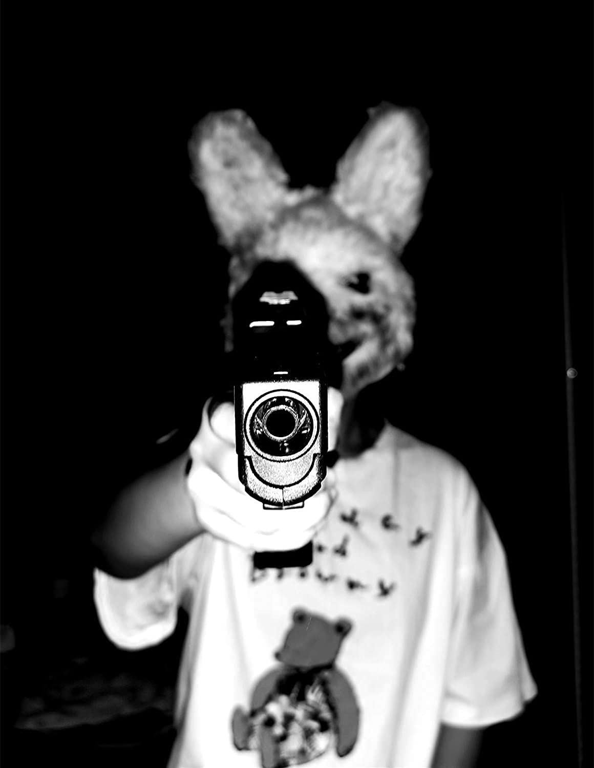 BESSEEK Halloween Bloody Plush Bunny Mask – Creepy Rabbit Cosplay Costume for Adults and Teens