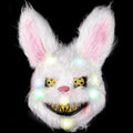 BESSEEK Halloween Scary Mask: Bloody Plush Rabbit-Bear Animal Head Mask with Colorful LED Lights for Cosplay Party