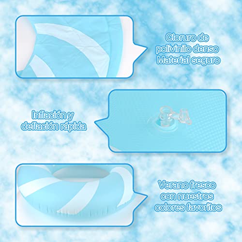 Bestrip 2-Pack Inflatable Pool Floats for Adults & Teens - Lollipop Design, PVC Swim Rings for Pool, Beach, Lake (Blue+Pink)