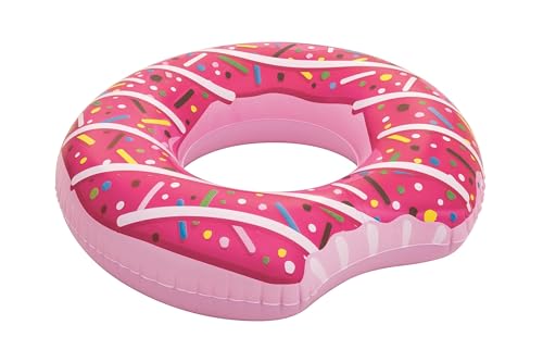 Bestway Doughnut Swim Ring – 42" Inflatable Donut Pool Float with Bite Mark Design