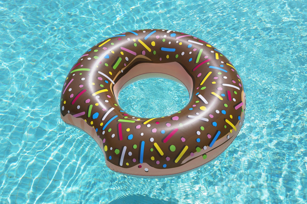 Bestway Doughnut Swim Ring – 42" Inflatable Donut Pool Float with Bite Mark Design