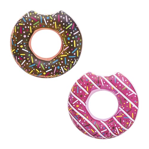 Bestway Doughnut Swim Ring – 42" Inflatable Donut Pool Float with Bite Mark Design