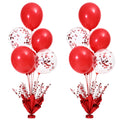 Besutolife Red Balloon Table Centerpiece Kit with Metallic Star Decorations, 2 Sets