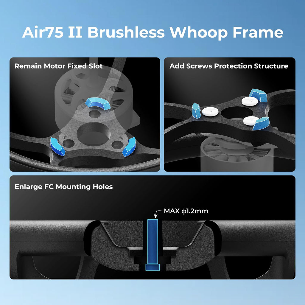 BETAFPV Air75 II Whoop Frame Kit (2-Pack) – 4g Ultra Light 75mm Frame for 1S Racing Drones