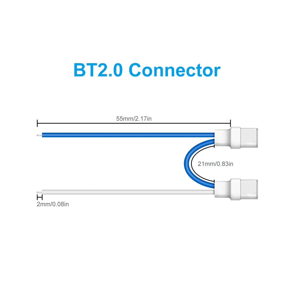 BETAFPV BT2.0 Double Connector Cable 2S Whoop Pigtail (5 Pack, 45mm, 22AWG)