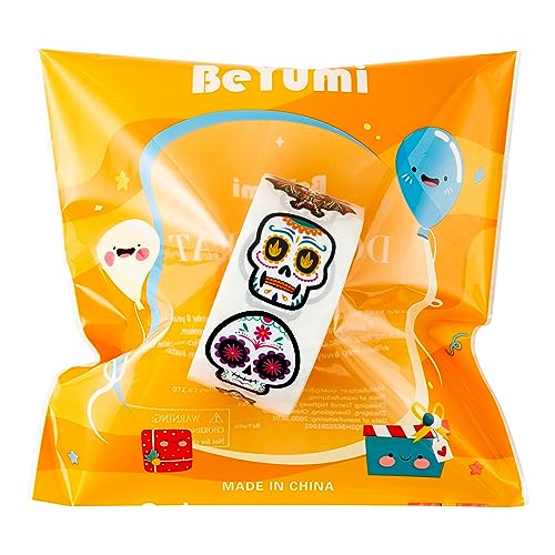 BeYumi 1000Pcs Day of the Dead Stickers – Sugar Skull, Skeleton Cat, Halloween & Mexican Fiesta Decals, Waterproof for Laptop, Water Bottle, Party Supplies