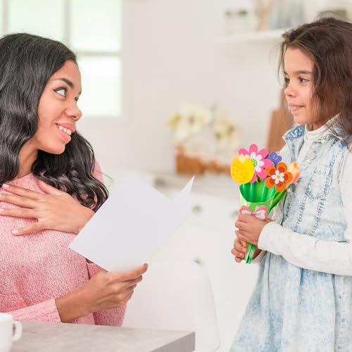 BeYumi 24-Piece Flower Bouquet Craft Kit for Kids – DIY Bouquets for Mother's Day, Teacher Appreciation, and Classroom Fun