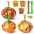 BeYumi Paper Strip Pumpkin Craft Kit - 36 Pcs Halloween DIY for Kids, Fall Thanksgiving Gratitude Activity
