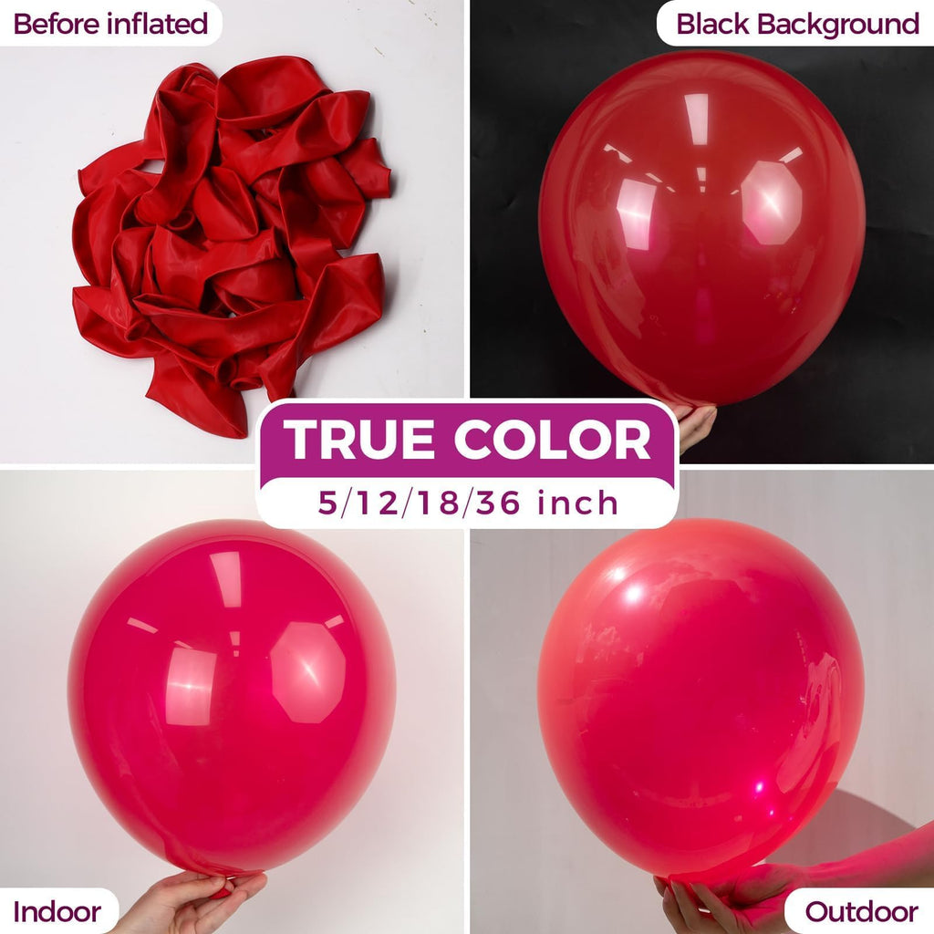 Bezente 36 Inch Red Balloons (8 Pack) – Jumbo Latex Balloons for Party Decorations