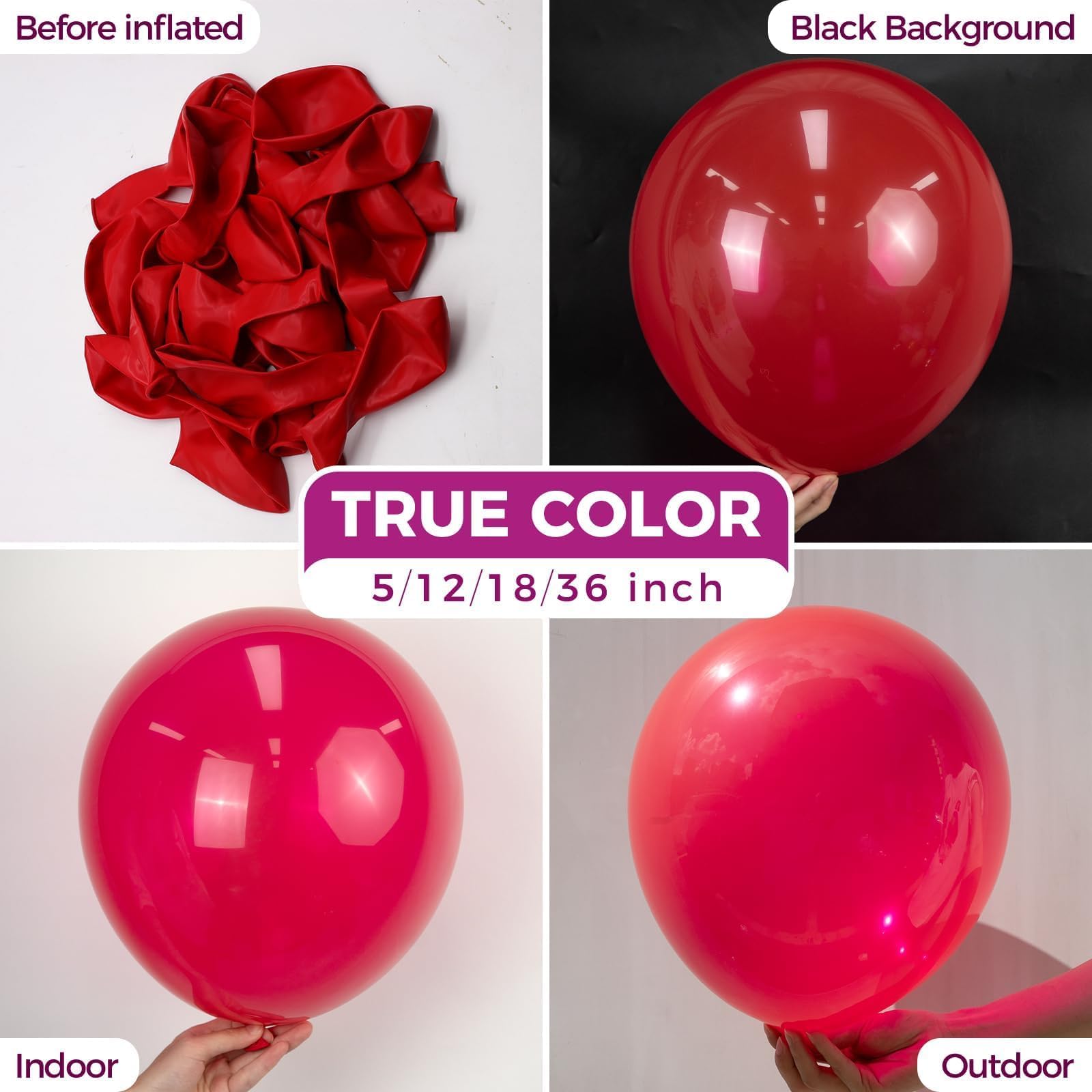 Bezente 36 Inch Red Balloons (8 Pack) – Jumbo Latex Balloons for Party Decorations