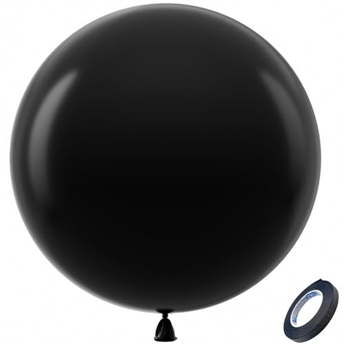 Bezente Black Giant Balloons 36 Inch - 8 Pack Jumbo Latex for Party Decor