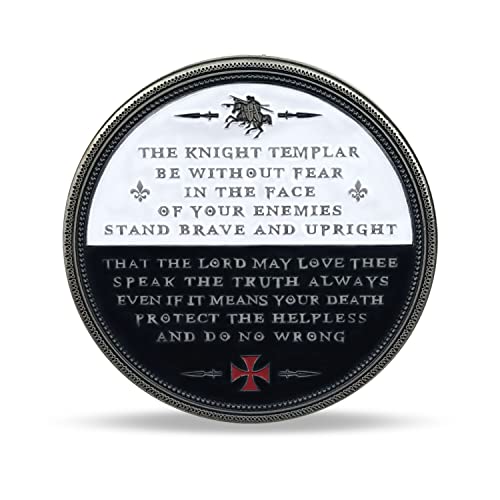 BHealthLife Knight Templar Challenge Coin – Antique Silver Finish with 'Call On Me Brother' Inscription