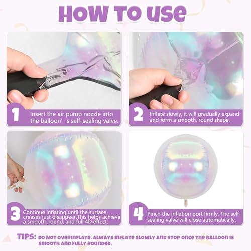 Biapian 12-Pack Pink Iridescent Foil Balloons – 4 Sizes (10-22 Inch) for Party Decor