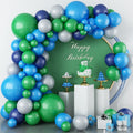 Biapian Blue and Green Balloon Garland Kit – Dark Green, Navy Blue, Grey – 94-Piece Balloon Arch for Jungle Theme Parties, Birthdays, Baby Showers, Weddings