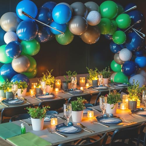 Biapian Blue and Green Balloon Garland Kit – Dark Green, Navy Blue, Grey – 94-Piece Balloon Arch for Jungle Theme Parties, Birthdays, Baby Showers, Weddings