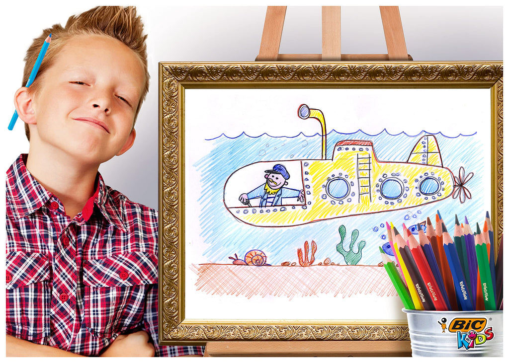BIC Kids Evolution ECOlutions Colouring Pencils – 18 Assorted Colours in Metal Tin