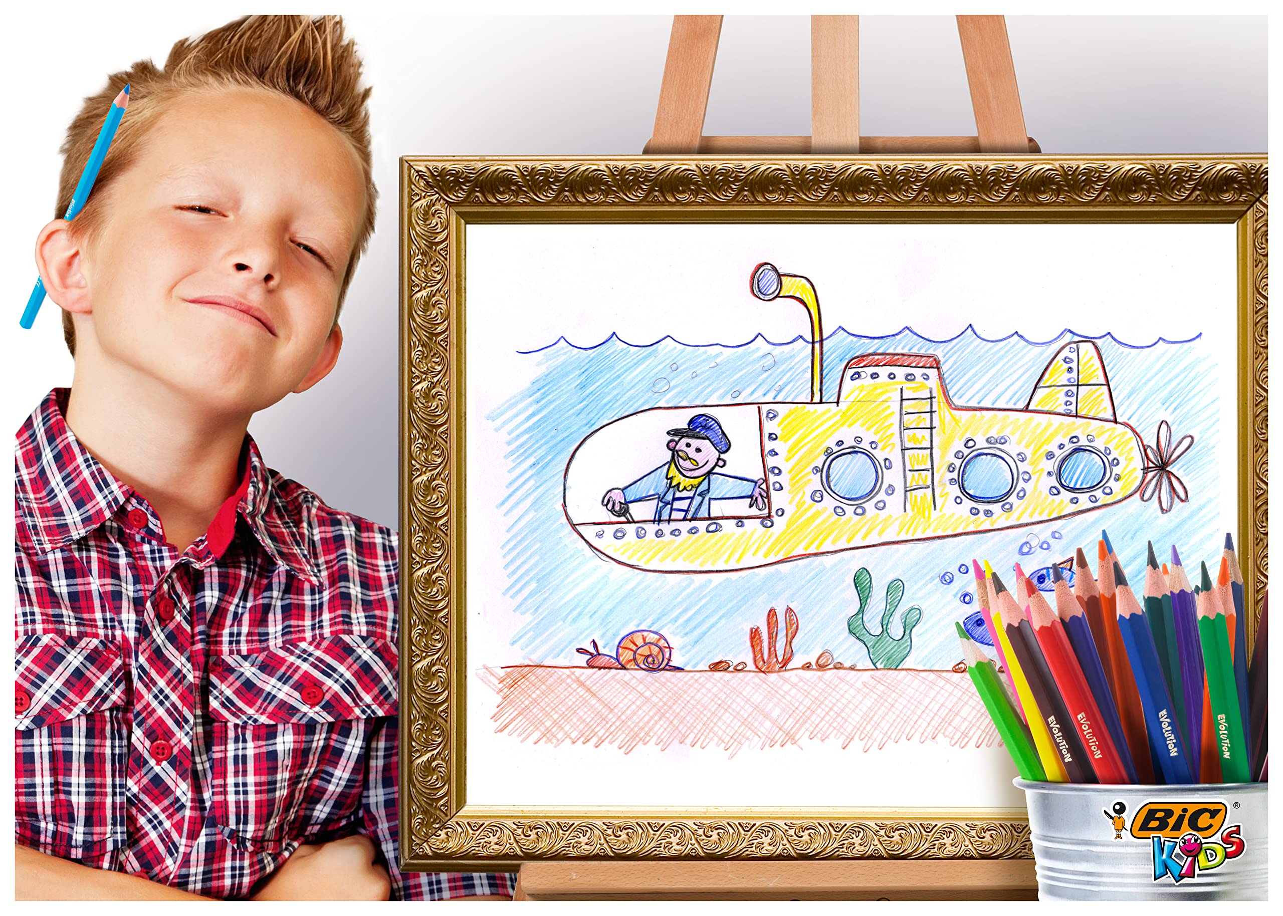 BIC Kids Evolution ECOlutions Colouring Pencils – 18 Assorted Colours in Metal Tin