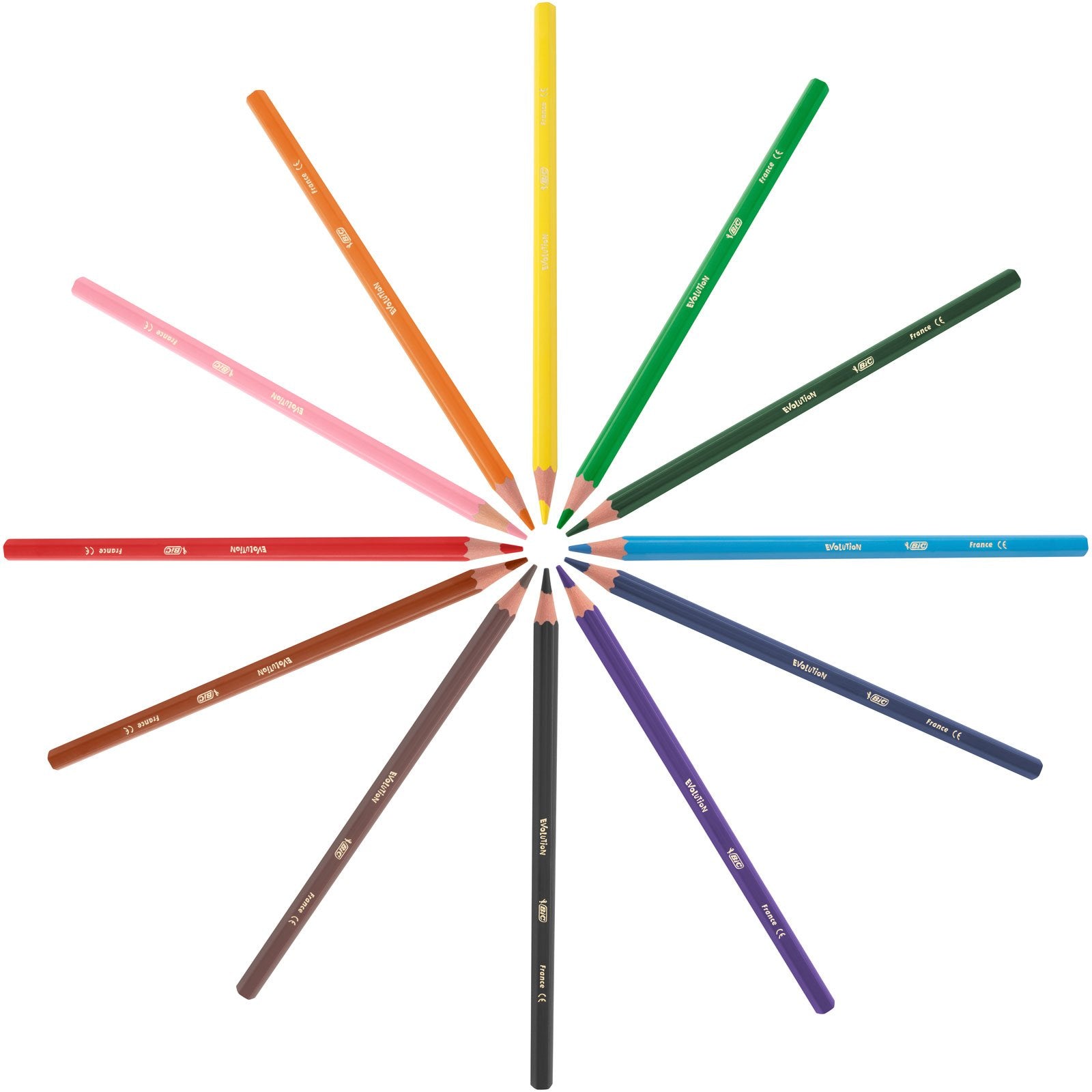 BiC Kid's Evolutions Ecolutions Colouring Pencils - 18 Vibrant Colours, Splinter-Proof & Chew-Resistant