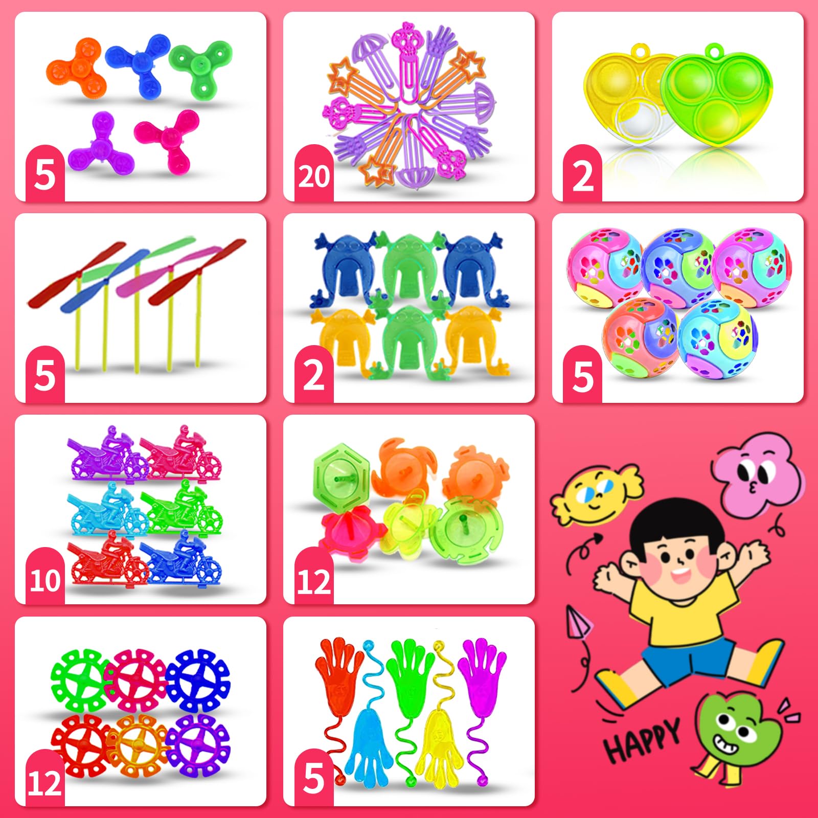 BicMan 150-Piece Party Favors for Kids – Fidget Toys, Goodie Bag Stuffers, Carnival Prizes, Classroom Treats