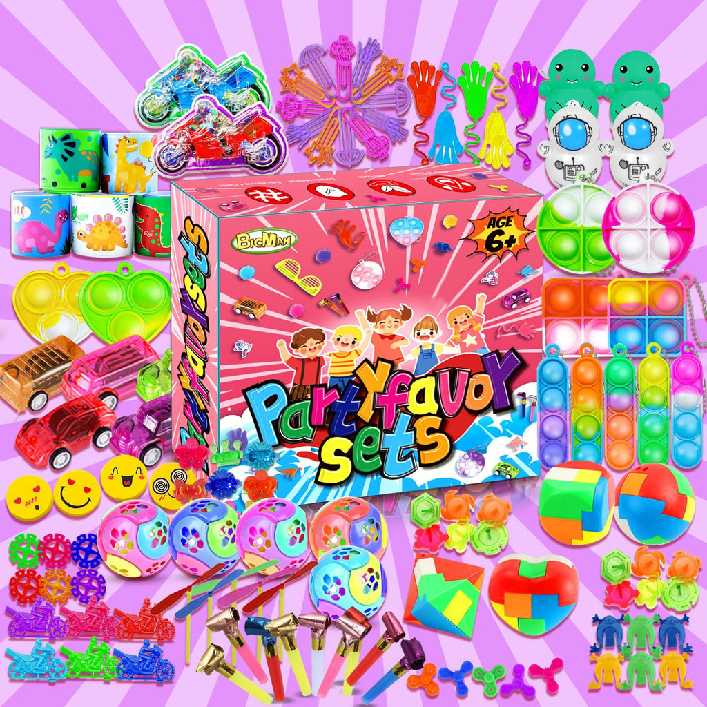 BicMan 150-Piece Party Favors for Kids – Fidget Toys, Goodie Bag Stuffers, Carnival Prizes, Classroom Treats