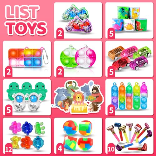 BicMan 150-Piece Party Favors for Kids – Fidget Toys, Goodie Bag Stuffers, Carnival Prizes, Classroom Treats