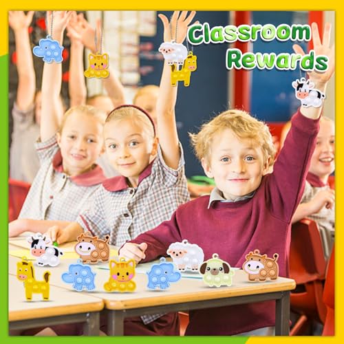 BicMan 30-Pack Pop It Keychains Bulk Set – Mini Silicone Fidget Toys for Kids & Adults, Party Favors, Classroom Prizes, Sensory Stress Relief