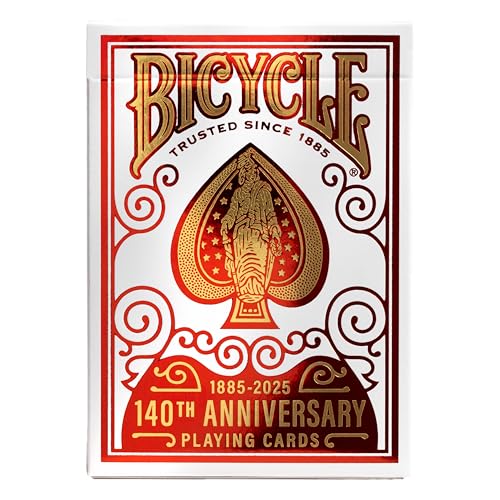 Bicycle 140th Anniversary Playing Cards - Special Edition Red & Gold Foil Deck