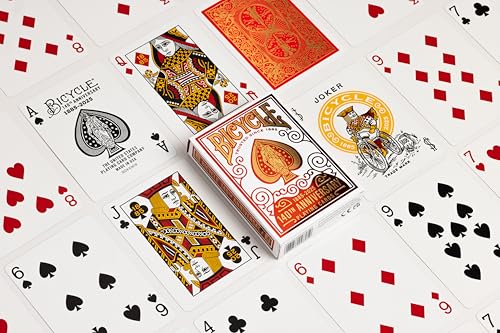 Bicycle 140th Anniversary Playing Cards - Special Edition Red & Gold Foil Deck