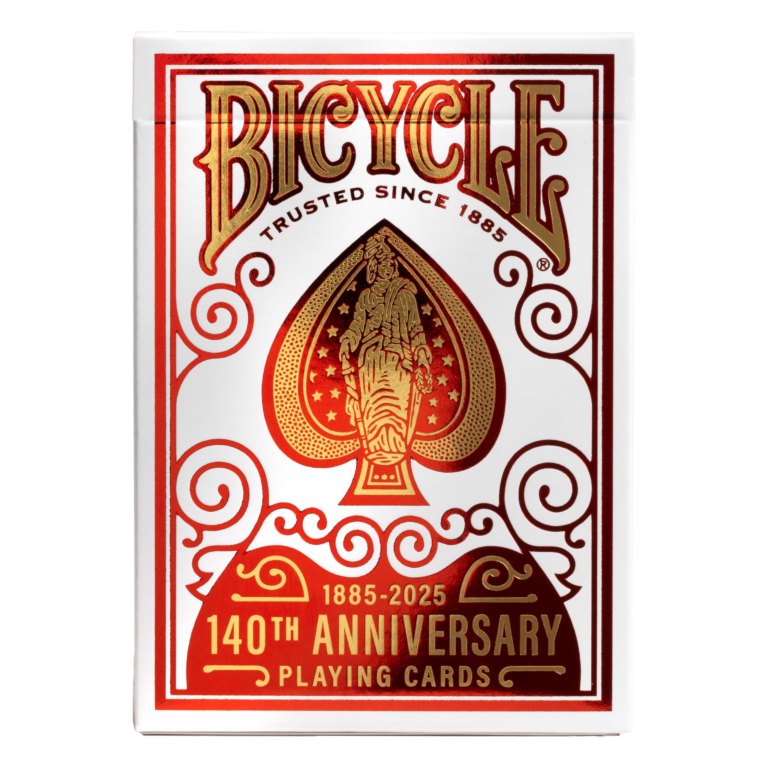 Bicycle 140th Anniversary Playing Cards - Special Edition Red & Gold Foil Deck