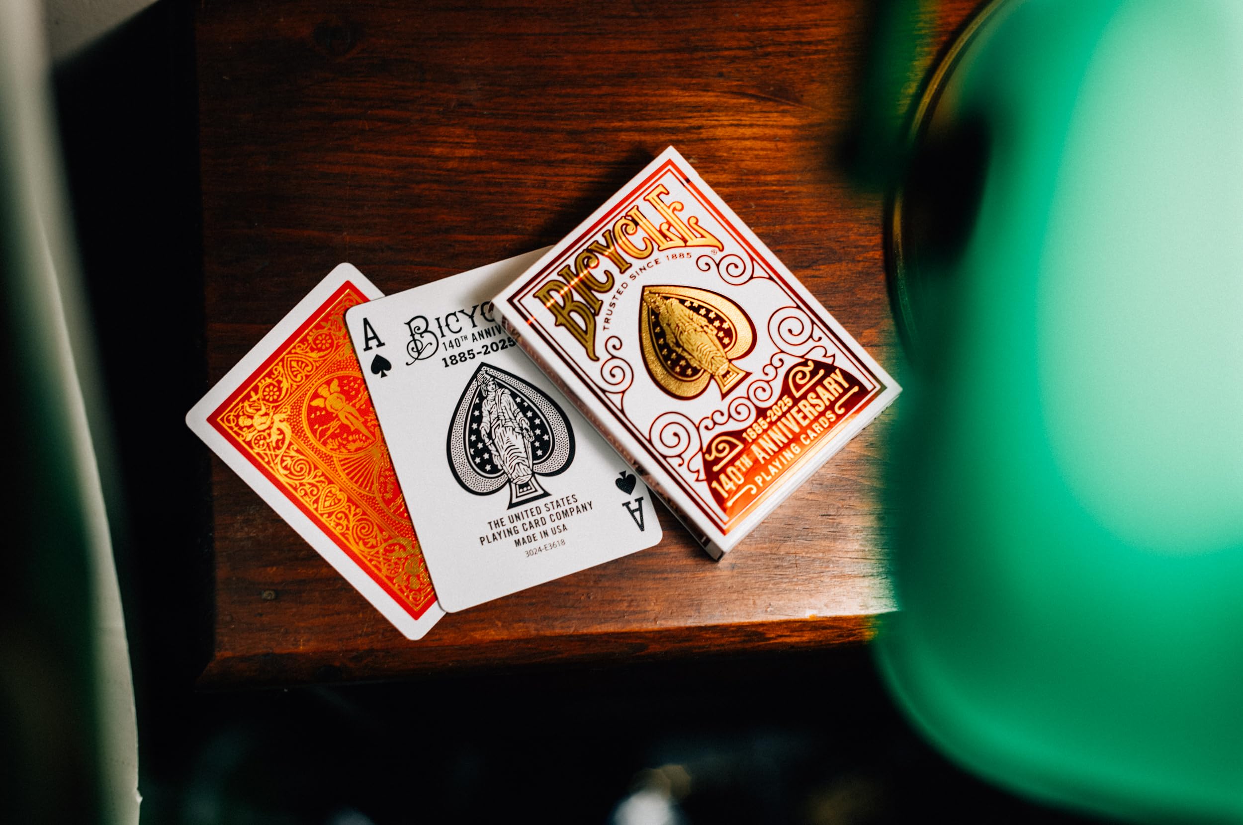 Bicycle 140th Anniversary Playing Cards - Special Edition Red & Gold Foil Deck