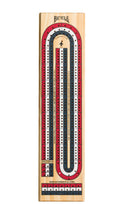 Bicycle 3-Track Wooden Cribbage Board – Patriotic Design with Storage