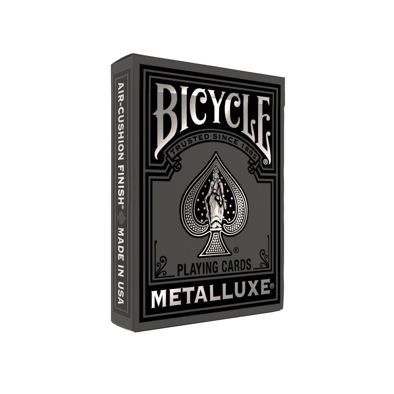 Bicycle Black and Silver Metalluxe Playing Cards – Premium Foil Deck, Classic Poker Size, Made in USA