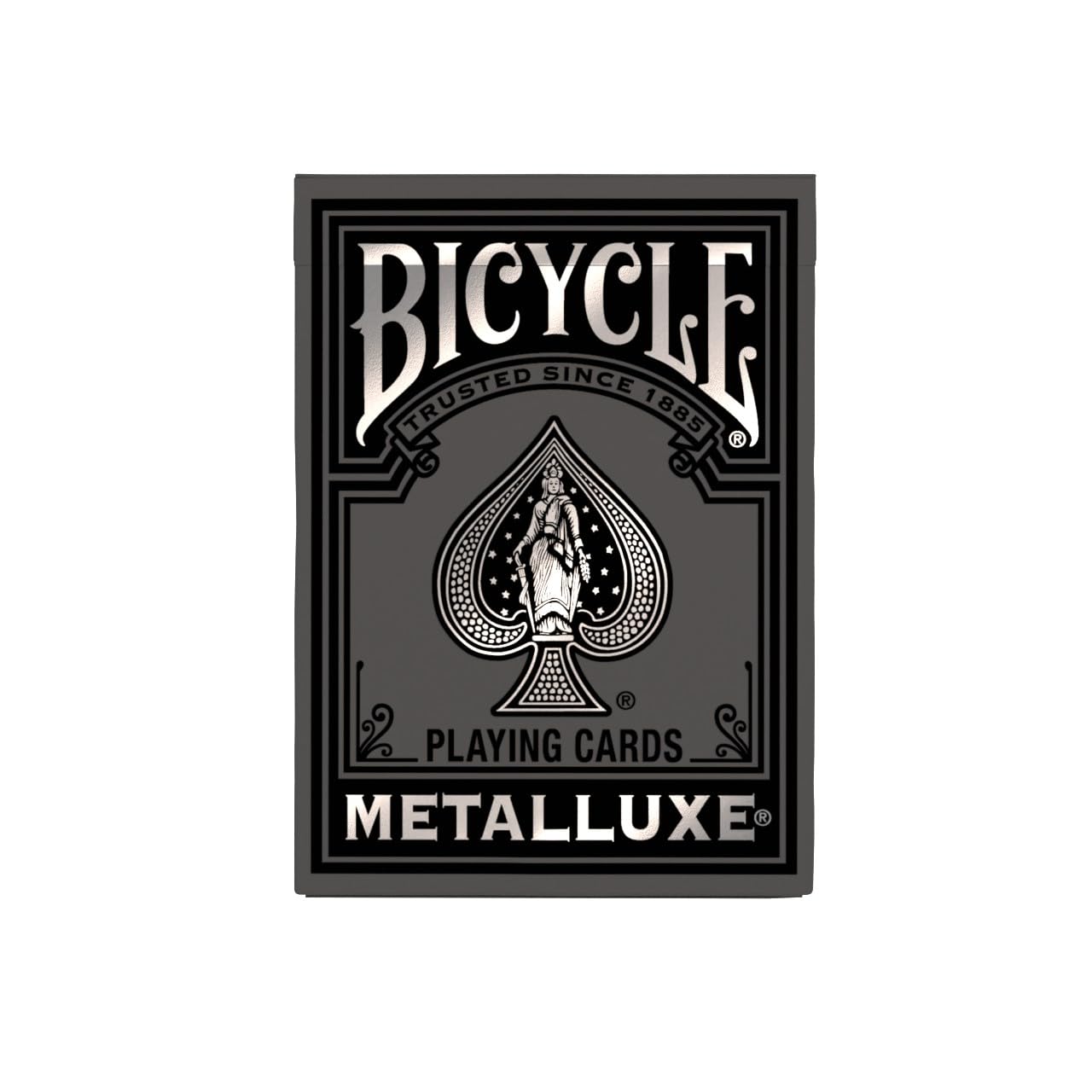 Bicycle Black and Silver Metalluxe Playing Cards – Premium Foil Deck, Classic Poker Size, Made in USA