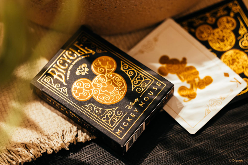 Bicycle Disney Mickey Mouse Black and Gold Playing Cards with Metalluxe Foil