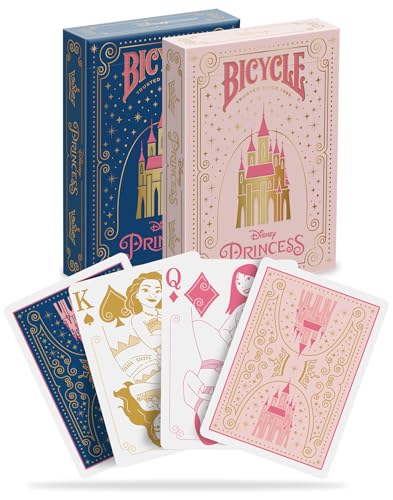 Bicycle Disney Princess Playing Cards – Pink or Blue Deck with 12 Princess Court Cards