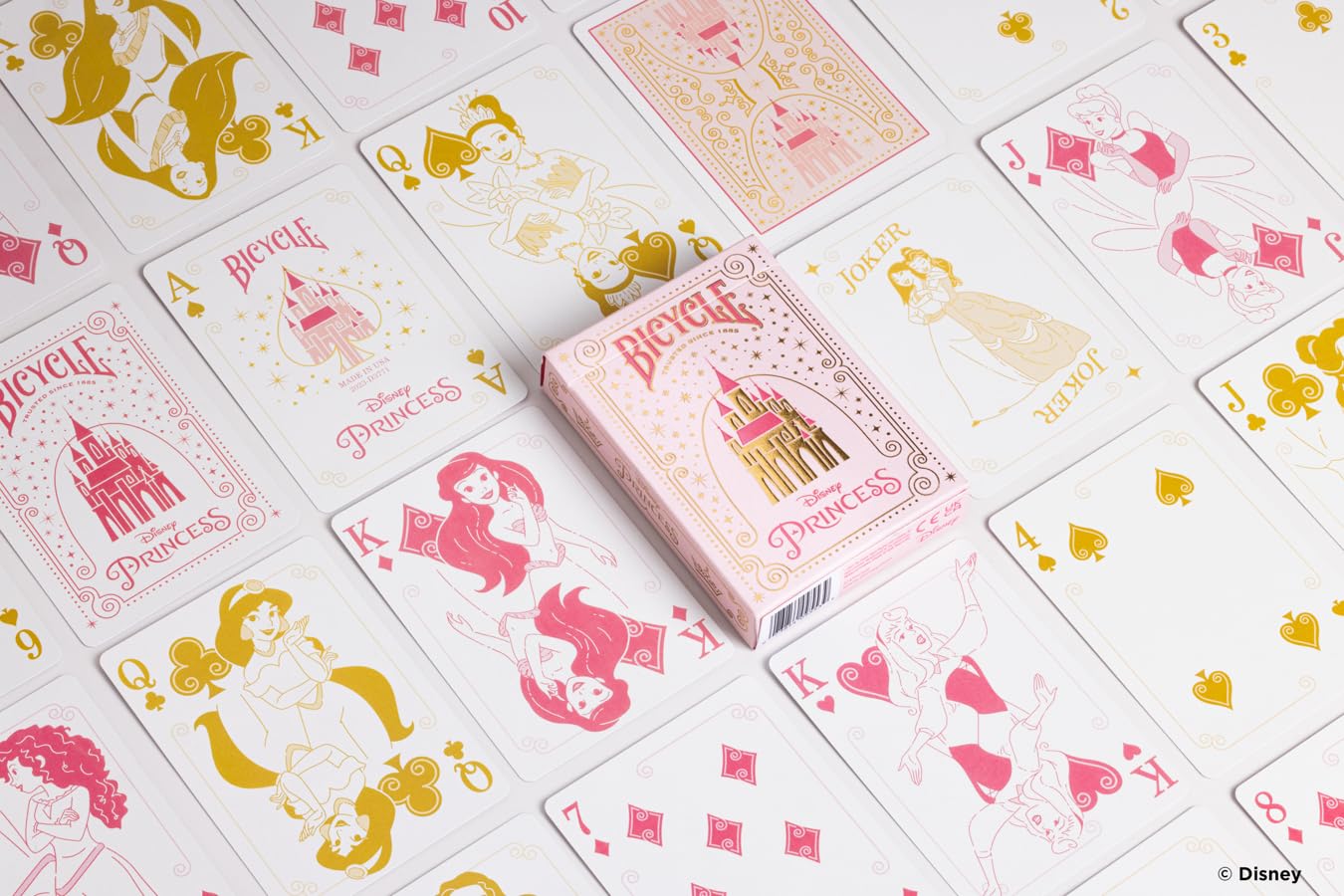 Bicycle Disney Princess Playing Cards – Pink or Blue Deck with 12 Princess Court Cards