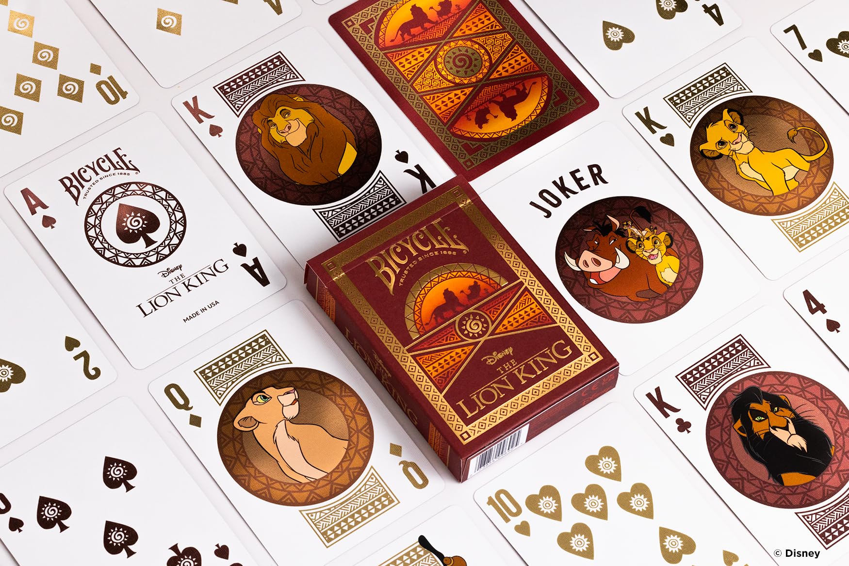 Bicycle Lion King Playing Cards – 1 Deck with Custom Court Cards and Gold Foil Accents