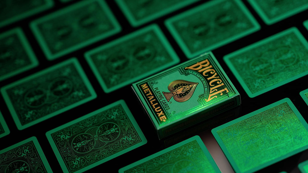 Bicycle Metalluxe Green Playing Cards – Metal Foil Finish, Poker Size Deck