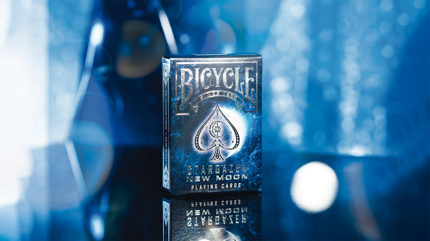 Bicycle Stargazer New Moon Playing Cards – Blue Custom Deck with Silver Foil
