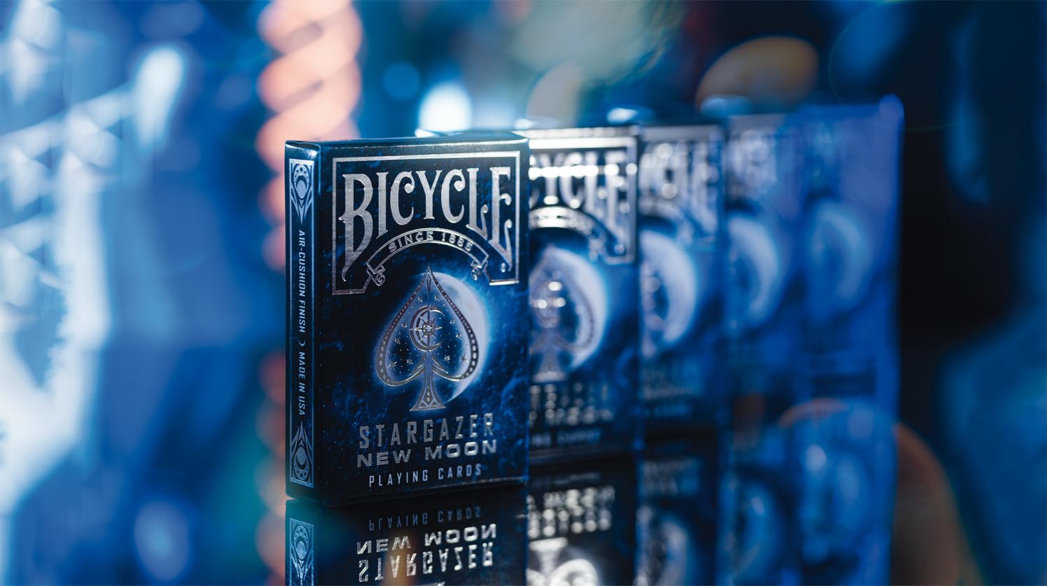 Bicycle Stargazer New Moon Playing Cards – Blue Custom Deck with Silver Foil