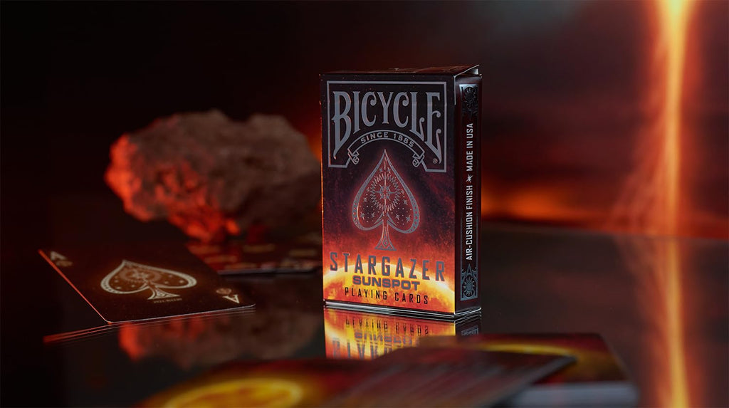 Bicycle Sunspot Stargazer Playing Cards – Vibrant Solar Design with Air-Cushion Finish