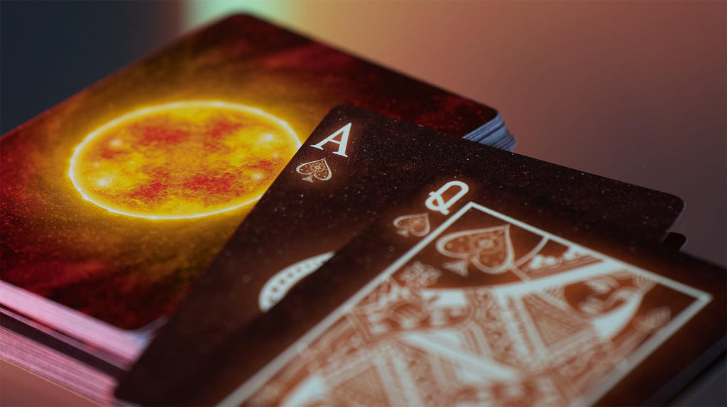 Bicycle Sunspot Stargazer Playing Cards – Vibrant Solar Design with Air-Cushion Finish