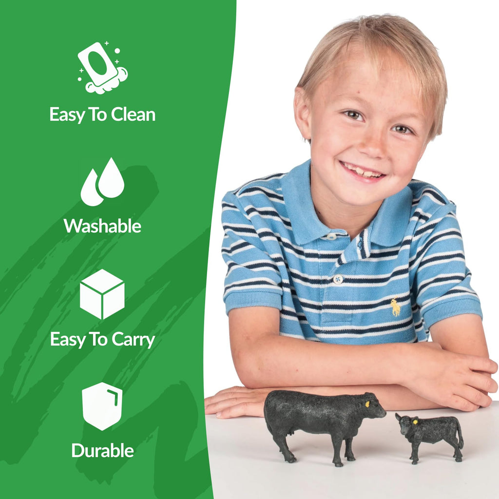Big Country Toys Angus Cow & Calf 1:20 Scale Hand Painted Farm Animal Figurine Pair