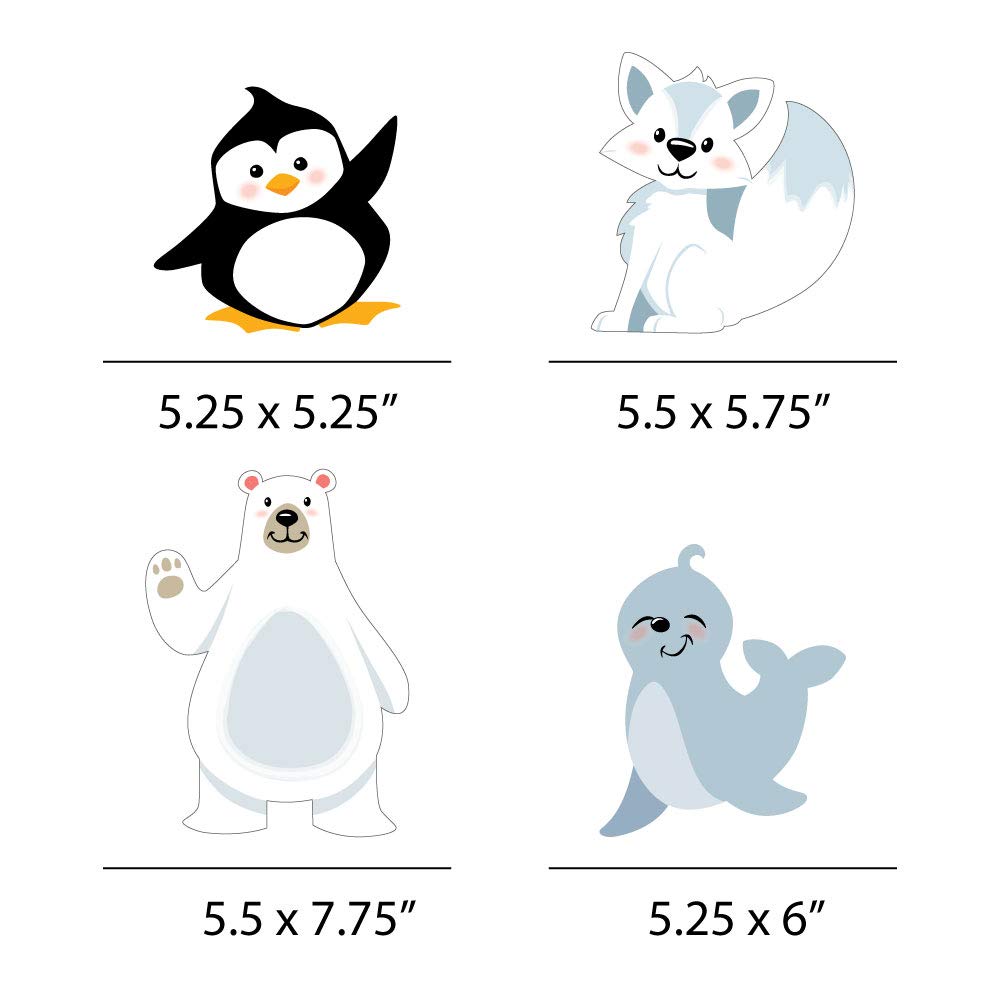 Big Dot of Happiness Arctic Polar Animals Decoration Set - 20 DIY Cutouts for Baby Shower or Birthday