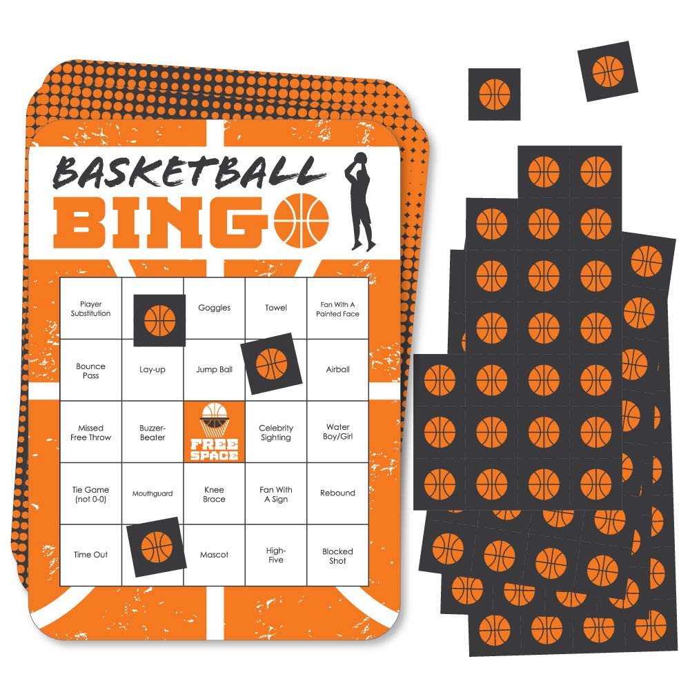 Big Dot of Happiness Basketball Bingo Game – Let the Madness Begin – 18 Cards for College Basketball Parties