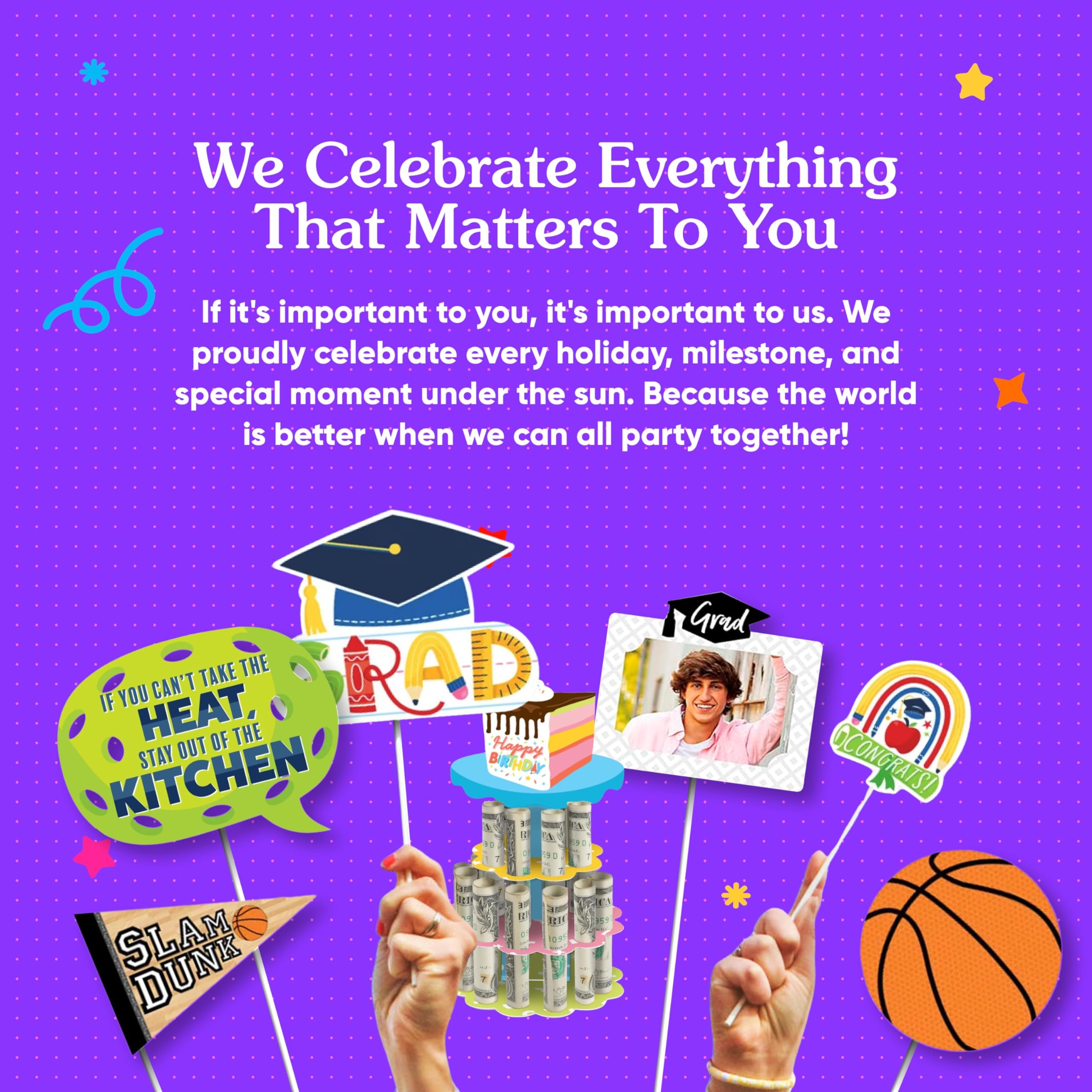 Big Dot of Happiness Nothin' but Net Basketball Paper Cutouts – 20-Piece Set for Sports-Themed Parties