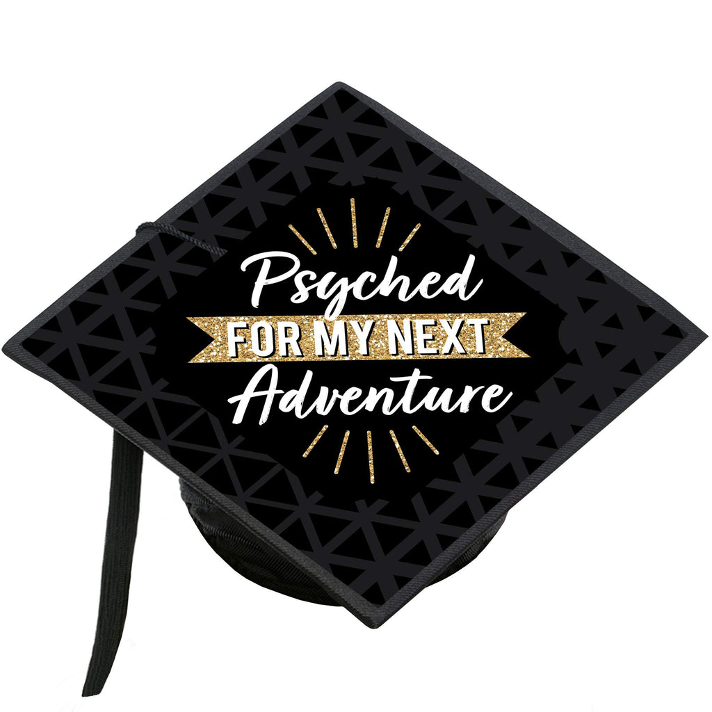 Big Dot of Happiness Psychology Grad Cap Cover Kit – Psyched for My Next Adventure